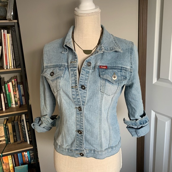 *FREE WITH PURCHASE — Distressed form fitting jean jacket from UK - Picture 2 of 8